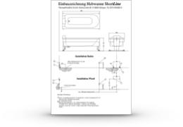 Einbauzeichnung TR Hubwanne Shortline - Typ TR 850