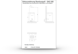 Massblatt Standausguss aus Edelstahl - SAG 500