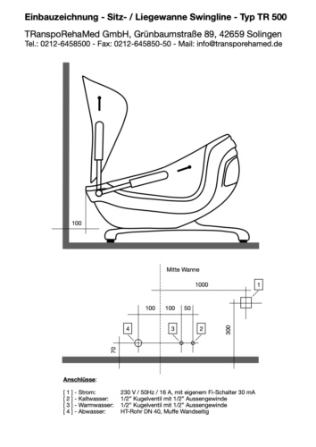 Einbauzeichnung TR Swing
