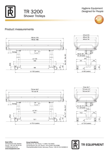 Masse Elektro Duschwagen TR3200