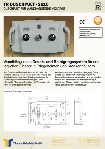 Prospekt TR Duschpult Reinigungspult 2810