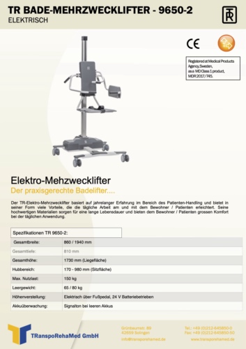 Prospekt TR Elektro Mehrzwecklifter TR 9650-2
