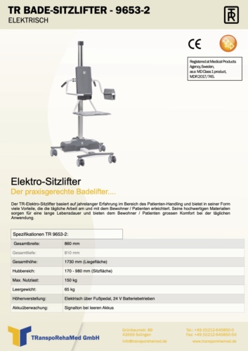 Prospekt TR Elektro Sitzlifter TR 9653-2