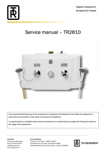 Serviceanleitung TR Duschpult Reinigungspult 2810