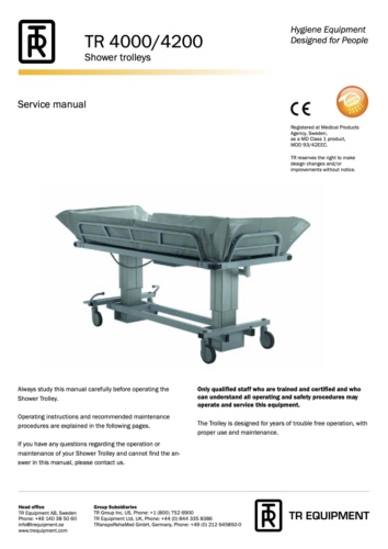 Serviceanleitung Elektro Duschwagen TR 4000 4200