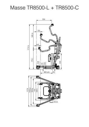Massblatt Elektro Aufrichtlifter Cathy TR 8500